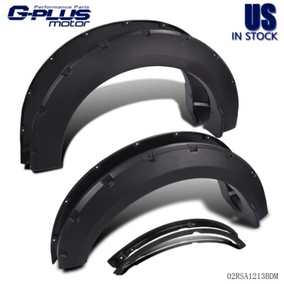 Fit For 2015-17 Ford F-150 Textured Black Pocket Rivet Wheel Fender Flares Cover