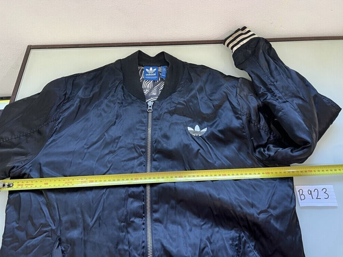 Adidas Black Satin Feel Nylon Bomber Jacket Size XL - Picture 7 of 10