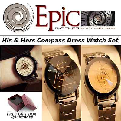EPIC TIME-His and Hers Compass Dress Watch Set