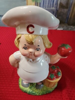 Campbell's Soup Kid Cookie Jar 2004 Boy Chef Holding Tomatoes | eBay