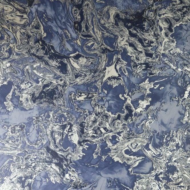 Debona Liquid Marble Navy Silver Wallpaper 6365 - Metallic Glitter, Extra Washable, 53 Cm X 10 M Roll - Image 3
