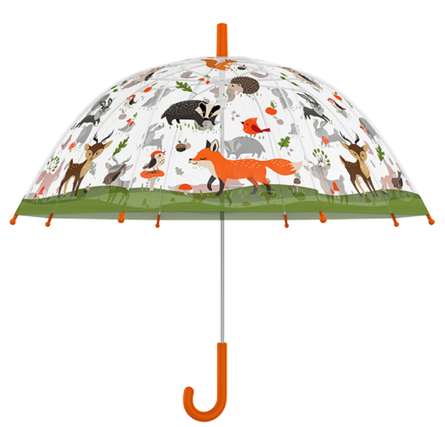 Chesoon Ombrello Per Bambini Trasparente A Bolle - Con Strisce Riflettenti, Manico Lungo, 66x90cm