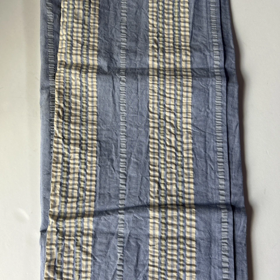 Cortinas Country 1 Panel Sin Forro Azul/Amarillo Individual 100% Algodón 84x49.5" - Nuevo Con Etiquetas Foto 2 de 4