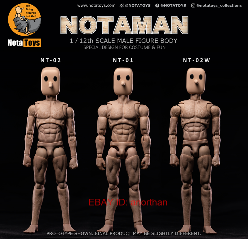 Nottaa Toys Nota Man NT-01 02 02W 1/12 Scale Male Action Figure