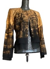 Geri Gerard Collection Women’s Black & Gold Silk Blazer Sz 6