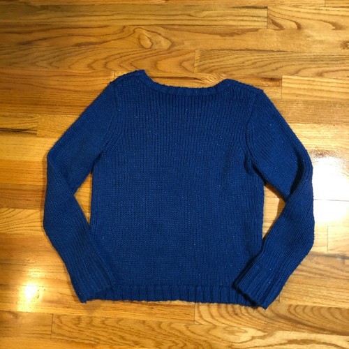 GIRLS JUSTICE METALLIC BLUE PINK COOL SWEATER 12 * - Picture 6 of 7