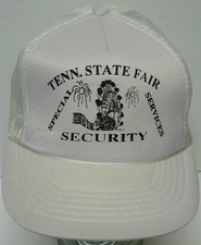 Vtg 1990s TENNESSEE STATE FAIR SPECIAL SECURITY SNAPBACK TRUCKER WHITE HAT CAP