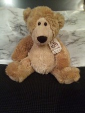 Aurora Stuffed Animal Plush TEDDY BEAR Blonde Soft pellet bottom 10"