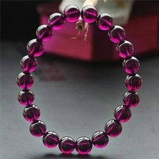 Genuine Natural Purple Garnet Crystal Beads  Round Beads Bracelet 9mm