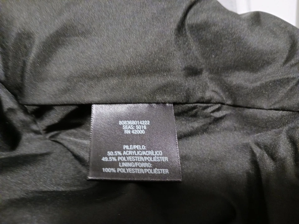 Chaleco negro para mujer Jaclyn Smith talla L imitación gamuza ribete de piel sin mangas frente abierto Foto 4 de 4