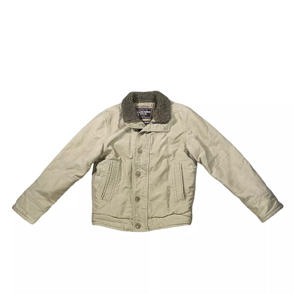 Abercrombie Fitch Mens M Adirondack Jacket Sherpa Lined Barn Chore Coat Y2K