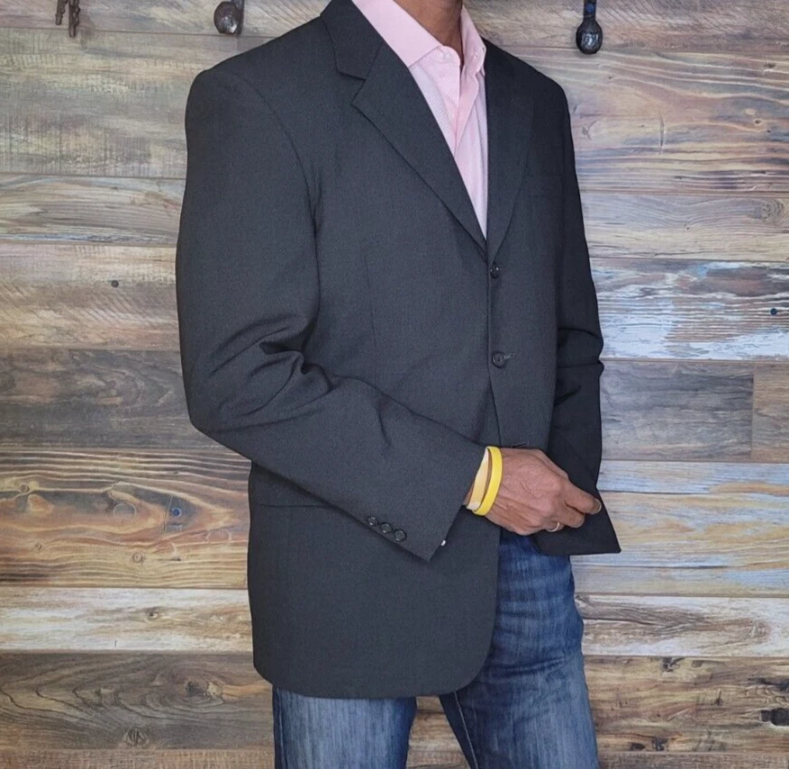 Pierre Cardin 100% Ultra Cool Wool Black Blazer Sport Jacket Size 42R - Image 3 of 4