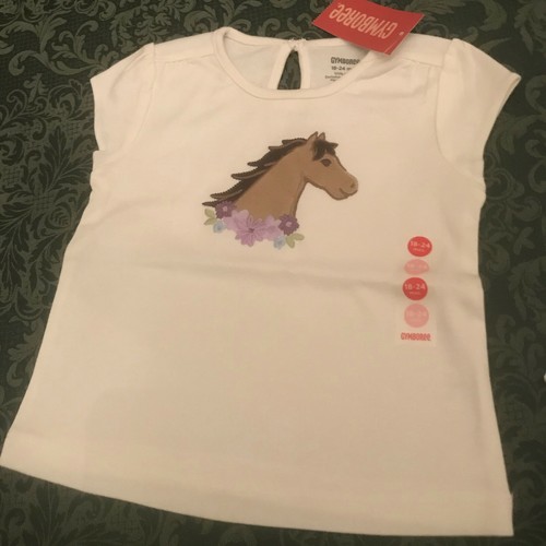NUEVO CON ETIQUETAS Gymboree vaqueras en el corazón caballo camisa top 18-24 m vacaciones pascua - Imagen 2 de 3