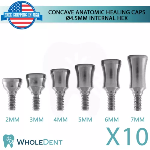 10x Concave Anatomic Healing Caps Emergence Profile Abutment Dental