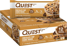 Chocolate Chip Cookie Dough Protein Bars - High Protein, Low Carb, Gluten-Free,