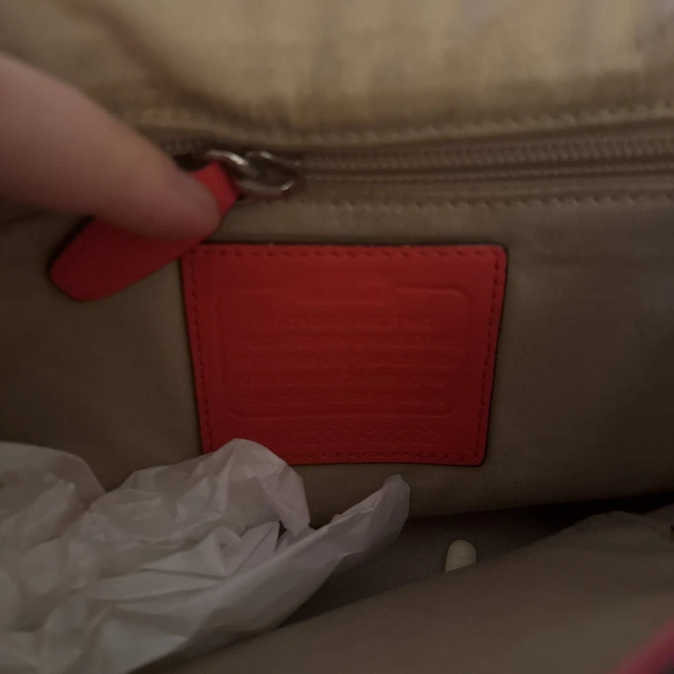 Bolso de mano Coach Legacy Willis Vermillion de cuero naranja 19132 Foto 3 de 4