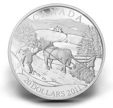 2011 Canada $20 Winter Scene, Sterling Silver Coin