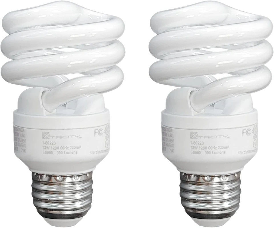 9W T2 CFL Bulb E26 40W Equivalent 2700K Soft White 540 Lumens 2pk  Listed - Image 3 of 4