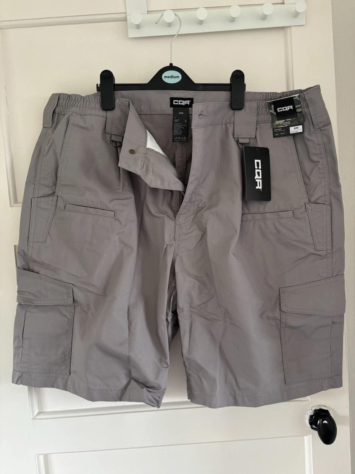 CQR Men’s Cargo Shorts Stone Quick Dry With Multiple Pockets W42