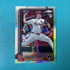 MICHAEL MCGREEVY 2025 TOPPS CHROME ROOKIE REFRACTOR CARDINALS RC Q5597