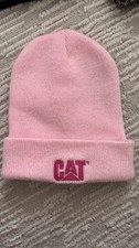 CAT Pink Knit Beanie Winter Hat for Unisex Adults Warm Stylish Outdoor Headwear