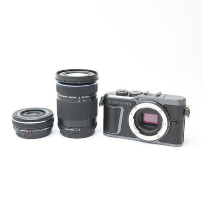 Olympus PEN E-PL10 Black + 14-42mm EZ + 40-150mm Dual Lens Kit -Near Mint- #93
