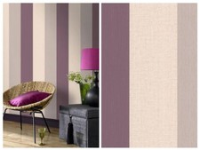 Wallpaper x 10 rolls, Graham and Brown, Super Fresco, Java Plum - 18943, striped