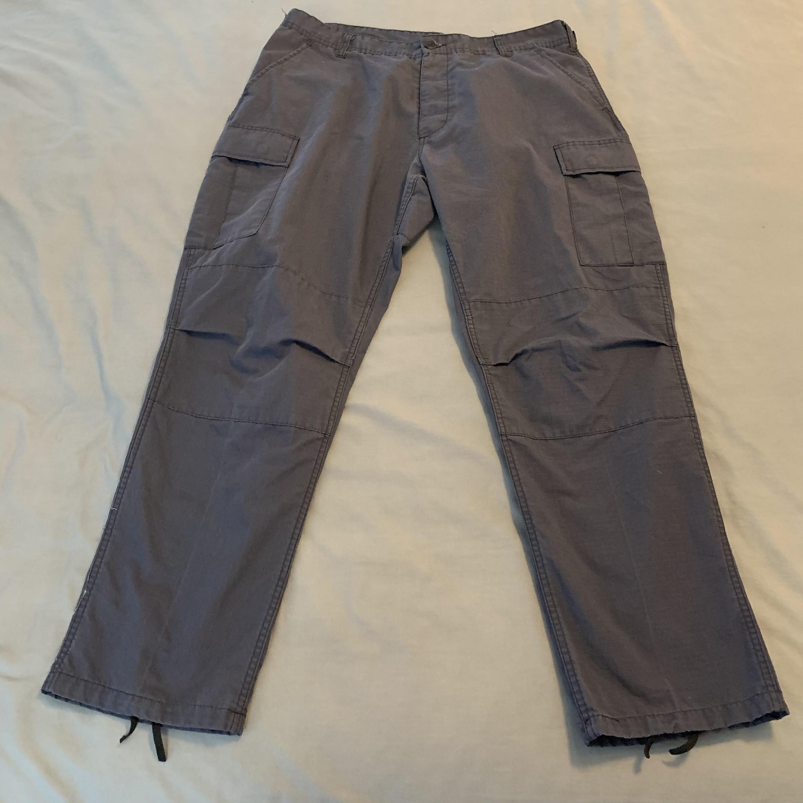 Mens Large Regular Gray Cargo Tactical Ripstop