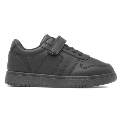 childrens black leather trainers