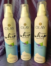 Discontinued Olay Foaming Whip Body Wash Birch Water Lavender 10.3 oz Lot of 3