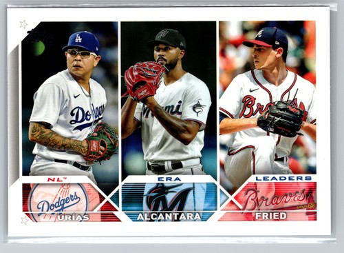 2023 Topps #211 Max Fried / Sandy Alcantara / Julio Urías LL NL ERA |