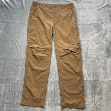 Columbia Men's Convertible Hiking Cargo Pants Zip Off Legs Khaki Size 36x32