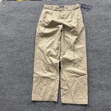 Chaps Pants Mens Size 33x30 Beige Pleated Casual Jackson Cotton Khaki Chino NWT