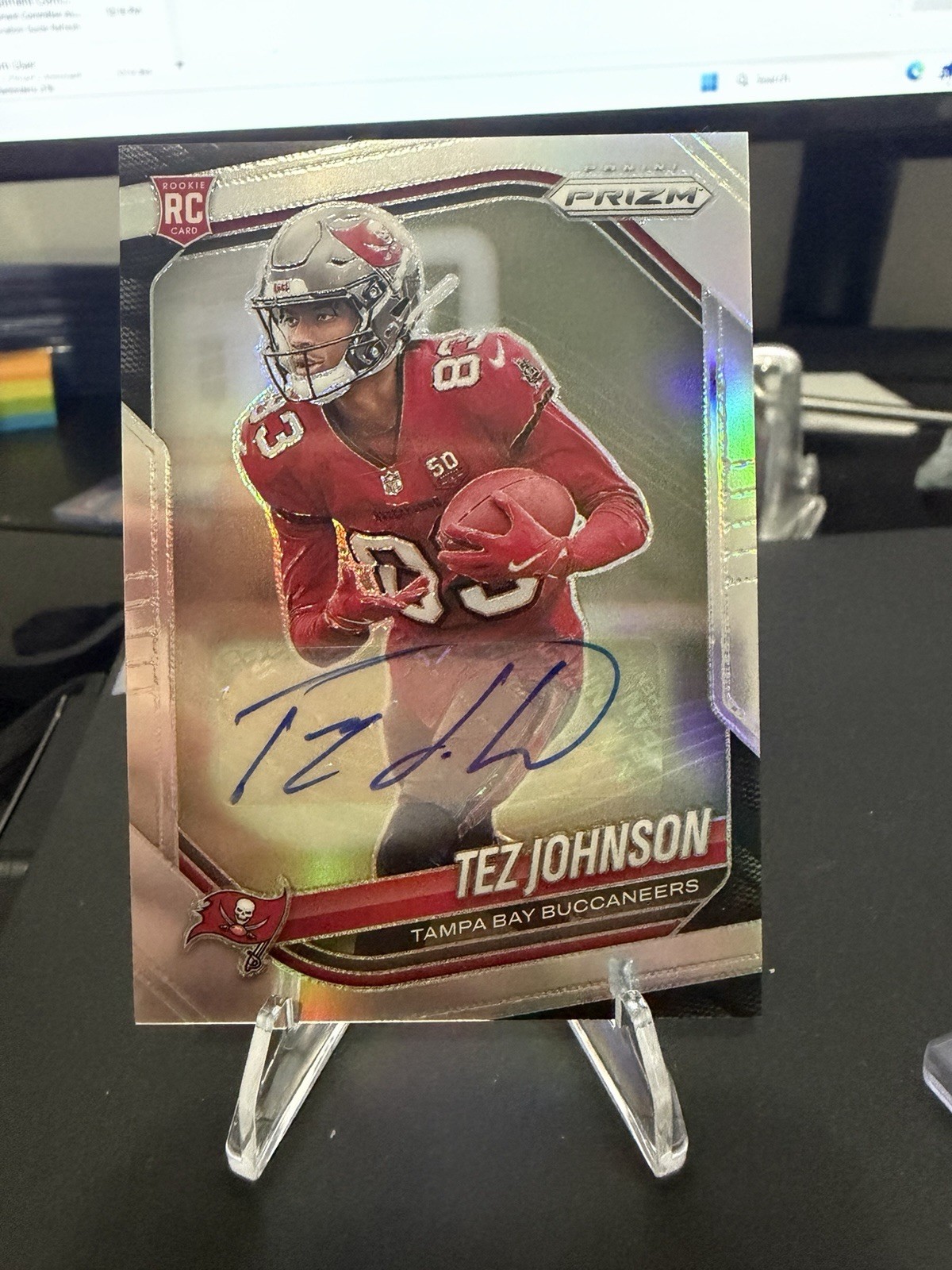 Tez Johnson 2025 Panini Prizm Rookie Auto Silver Prizm RC Buccaneers