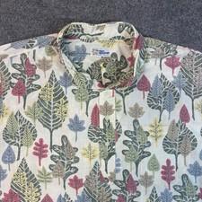 Vintage Reyn Spooner Hawaiian Shirt Mens 2XL Leaf Print Aloha Camp Shirt USA