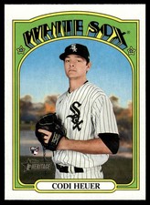 2021 TOPPS HERITAGE BASEBALL CARD CODI HEUER #555 RC CHICAGO WHITE SOX 6005