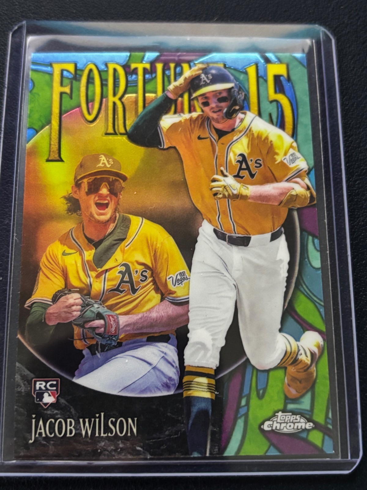 Jacob Wilson 2025 Topps Chrome Update Fortune 15 Rookie Athletics F15-18