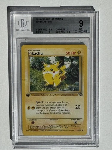 1999 Pokemon Jungle 1st Edition #060 Pikachu BGS 9