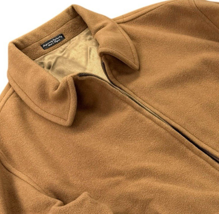Baracuta Mens Wool Cashmere Blend Harrington Bomber Jacket XL Brown Full Zip