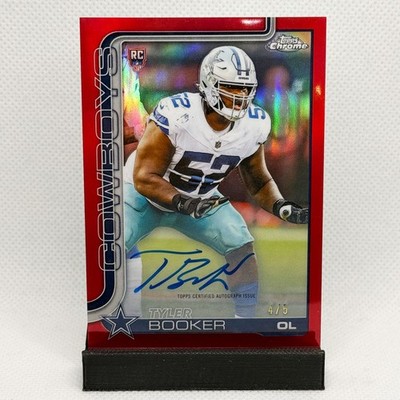 Tyler Booker On Card Autograph RC Rookie 4/5 Red Refractor Topps Chrome Football