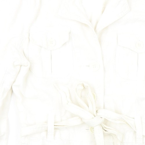 Bay Women's White Military Jacket Size 10 - Picture 5 of 12