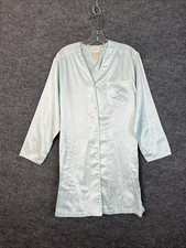 Vintage Barbizon Womens Satin Nightgown Size Small Button Up Floral Embroidered