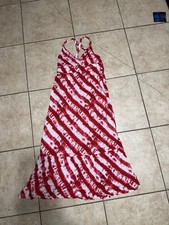 Calypso St. Barth x Target Red White Tie Dye Sleeveless Maxi Dress Size 12 Boho