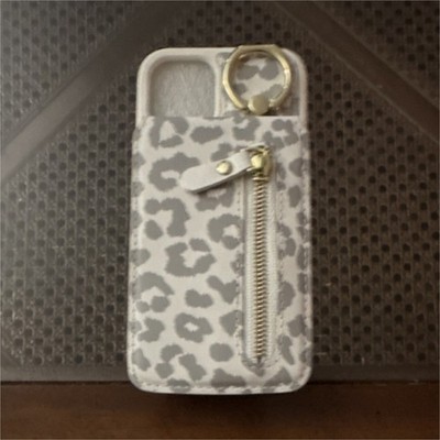Havaya Cheetah Case iPhone 12 Mini Ring Zipper Card Pocket Screen Protector
