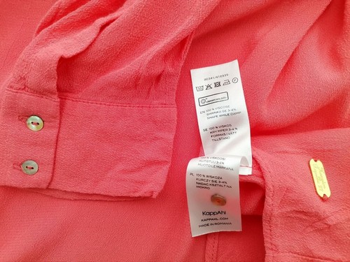 Hampton Republic Size 42 Pink Blouse Viscose 100% Long Sleeve Asymmetrical Logo - Picture 5 of 5