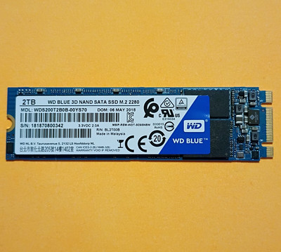 2TB Western Digital BLUE M.2 SATA 3D NAND SSD 2280 | 100% | 4,158 Hours Tested  