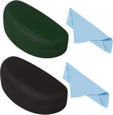 2 PCS Sunglasses Cases, Leather Large Glasses Case for Oversized Sunglasses and