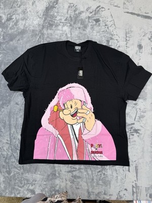 Popeye X Reason Collab Black TShirt Size 4XL Popeye Pink Bling Graphic Shirt