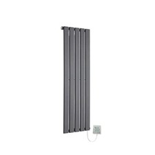 Electric Designer Radiator Anthracite Vertical Thermostatic Flat Panel 1250mm(h)