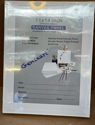 Genixart weiße leere Leinwandplatten, Multipack mit 24 Stück, je 6 verschiedene Größen